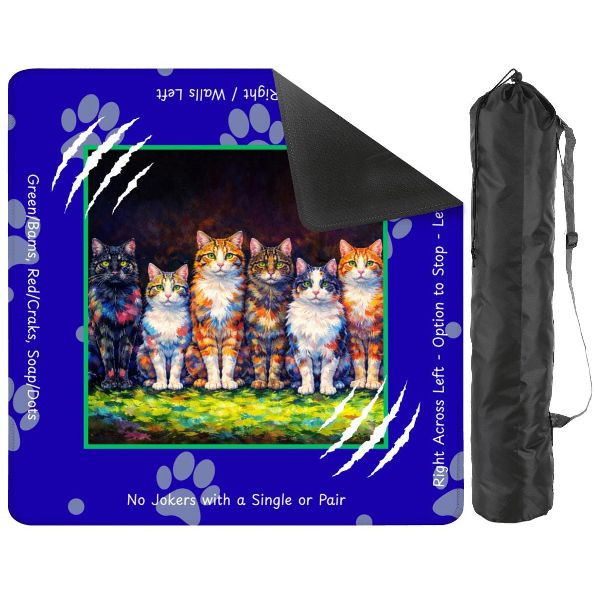 Cats Play Mahj with Directions Mahjong Mat