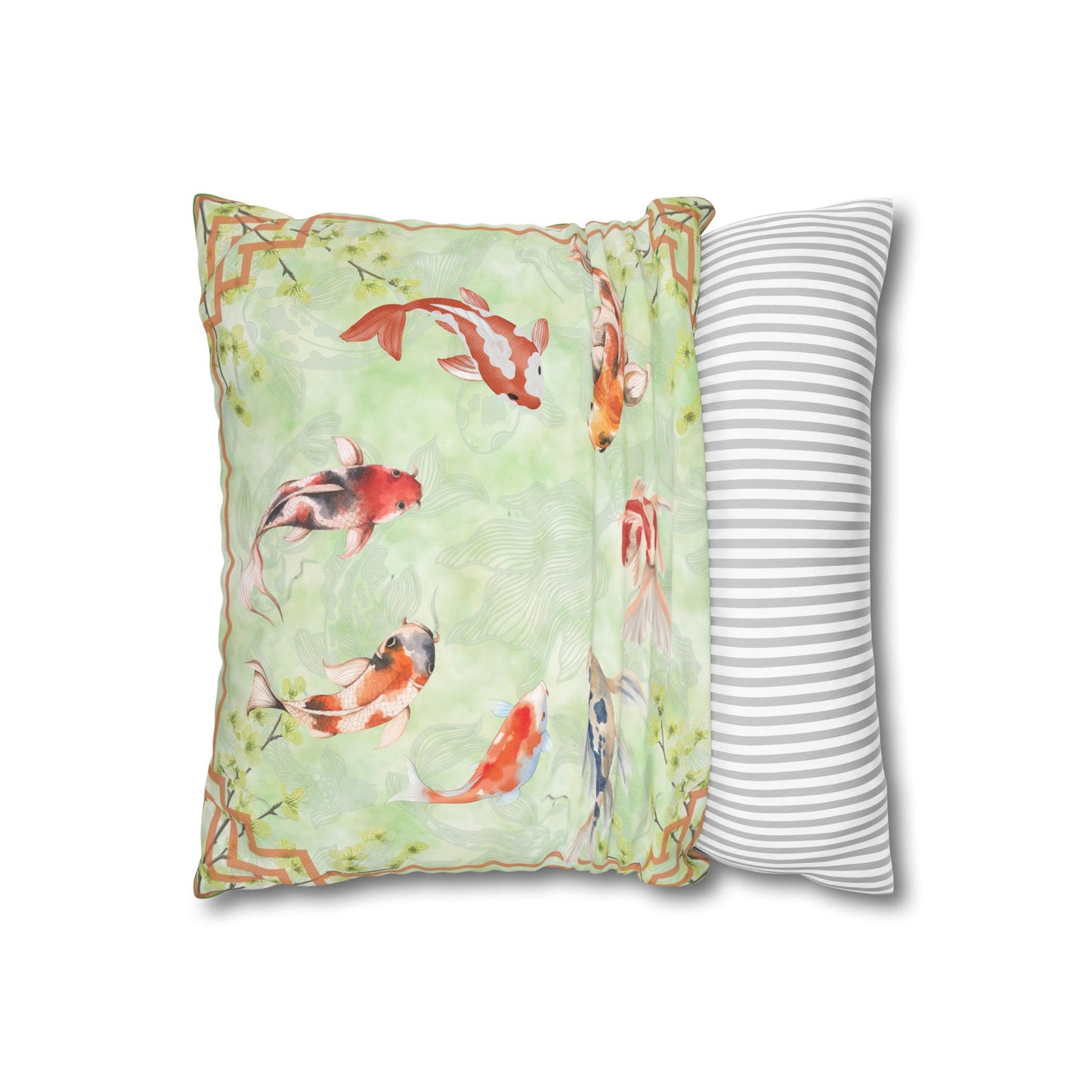 Koi Pond Mahjong Inspired square pillowcase
