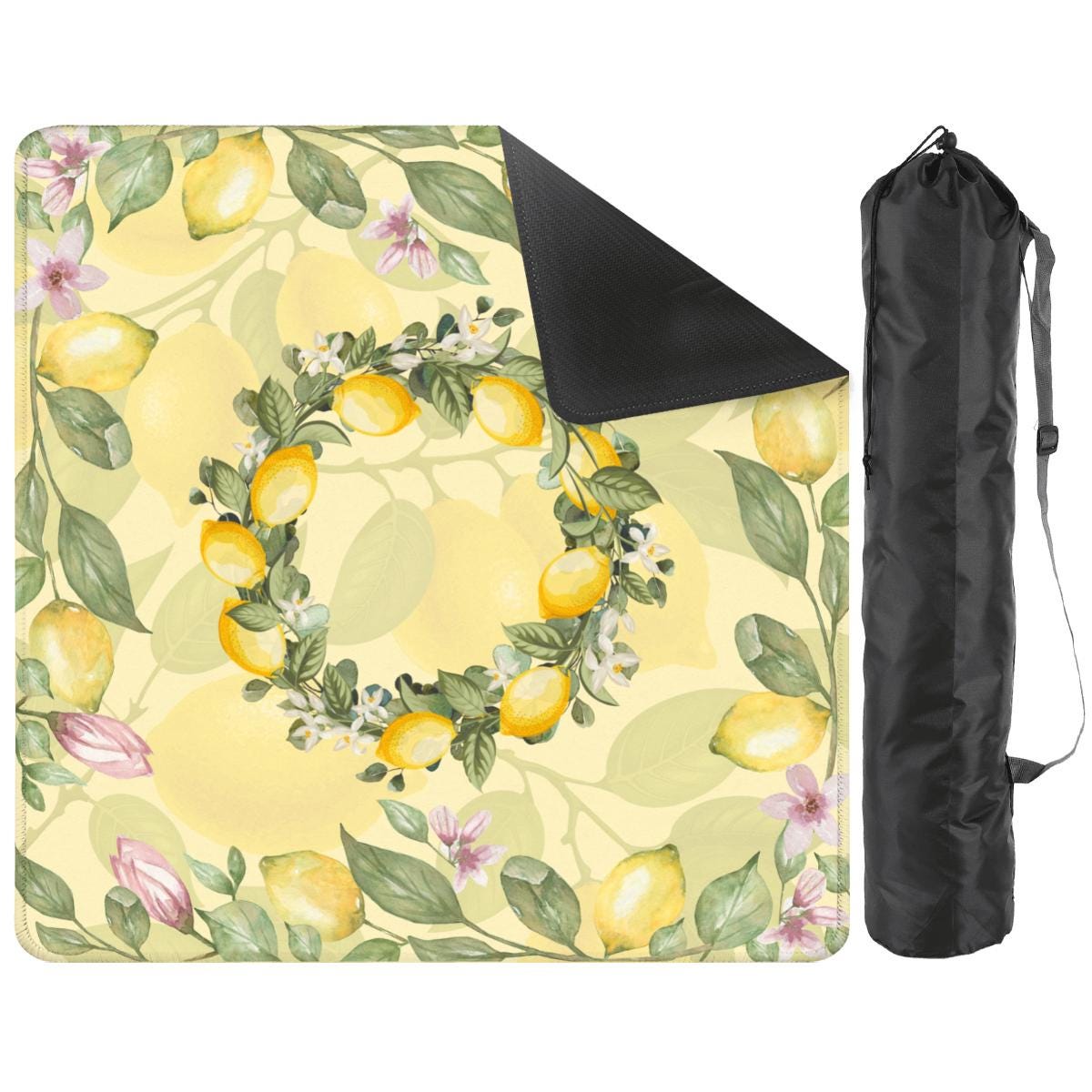 Lemons in the Sunshine Mahjong Mat: Mahj Game Tabletop (31.5-inch)