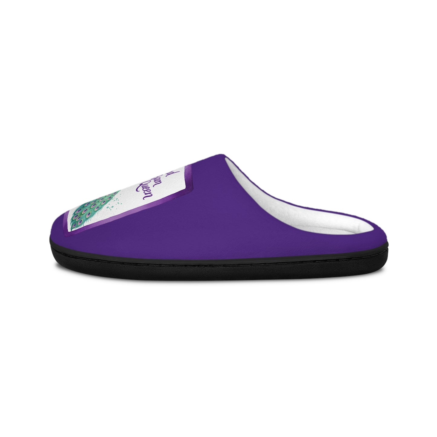Purple Peacock Bird Bam Mahjong Women's Slippers - Cozy Mahj House Shoes, Gift for Her