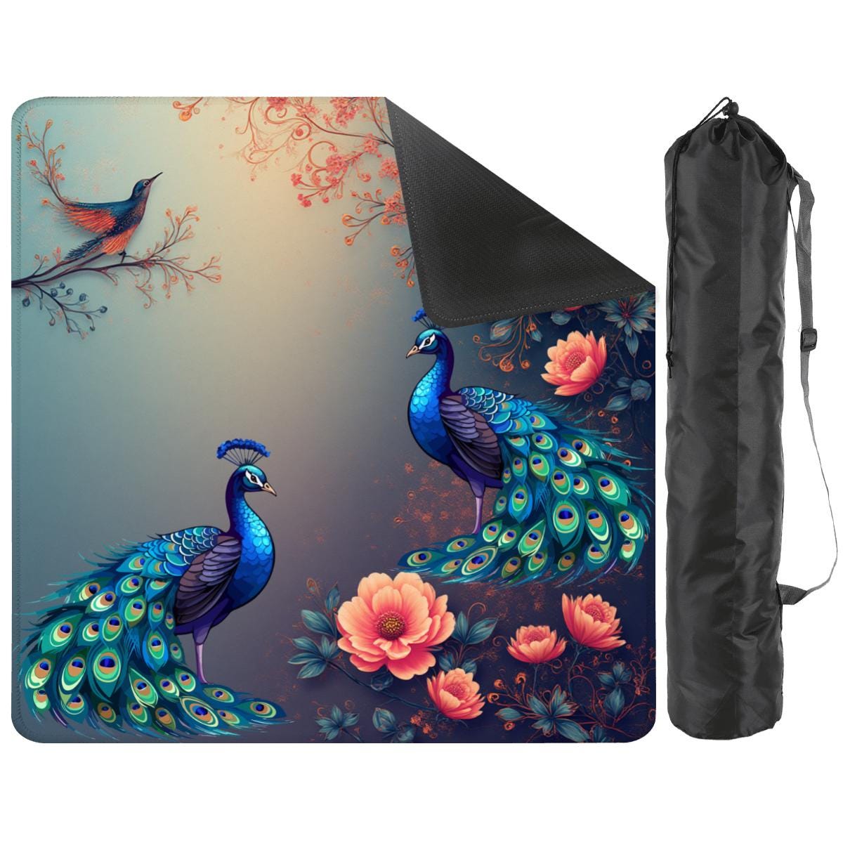 Peacocks in the Garden Mahjong Mat: Mahj Game Tabletop (31.5-inch)