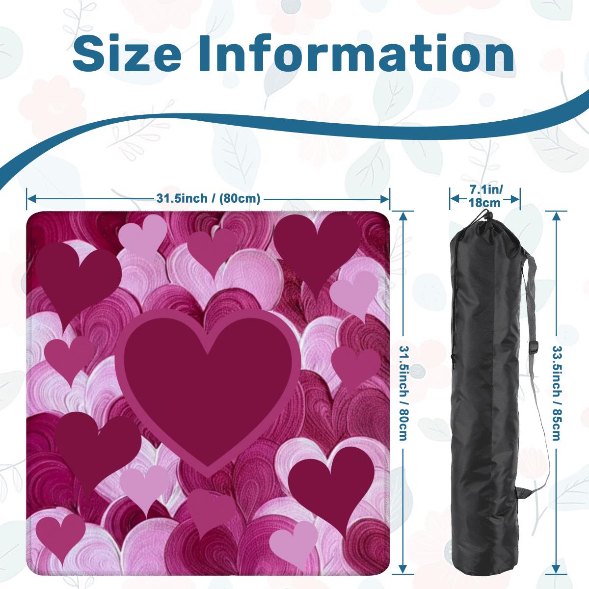 Multi Hearts Mahjong Mat: Mahj Game Tabletop (31.5-inch)