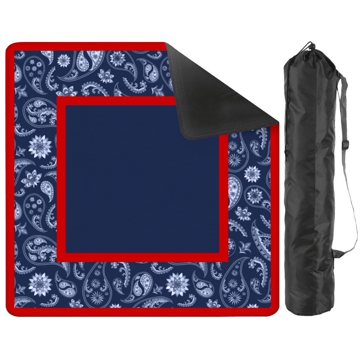 Red & Blue Paisley Bandana Travel Mahjong Mat Tabletop (20.9-inch)