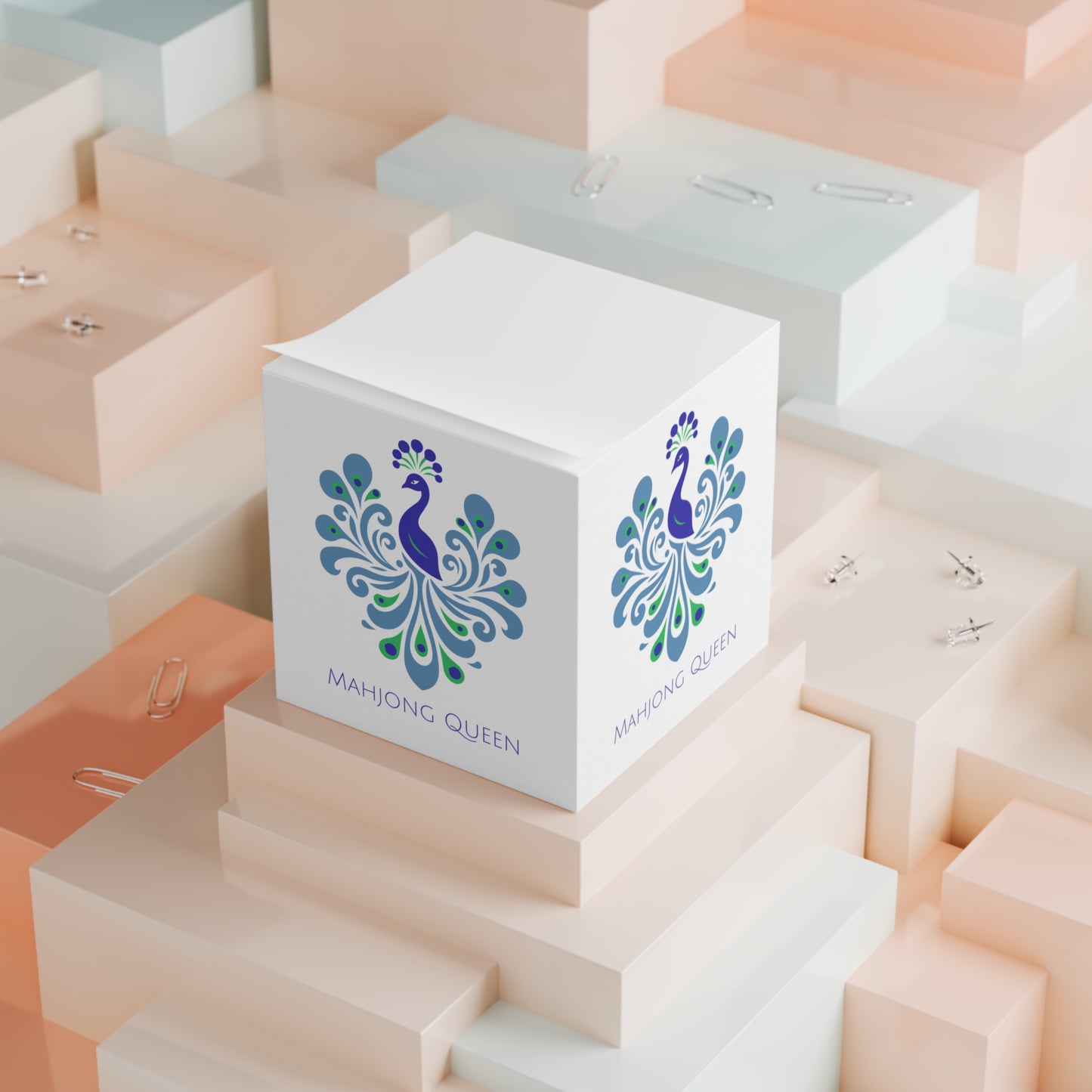 Mahjong Queen Note Cube, Desk Organizer, Gift for Mahjong Lovers