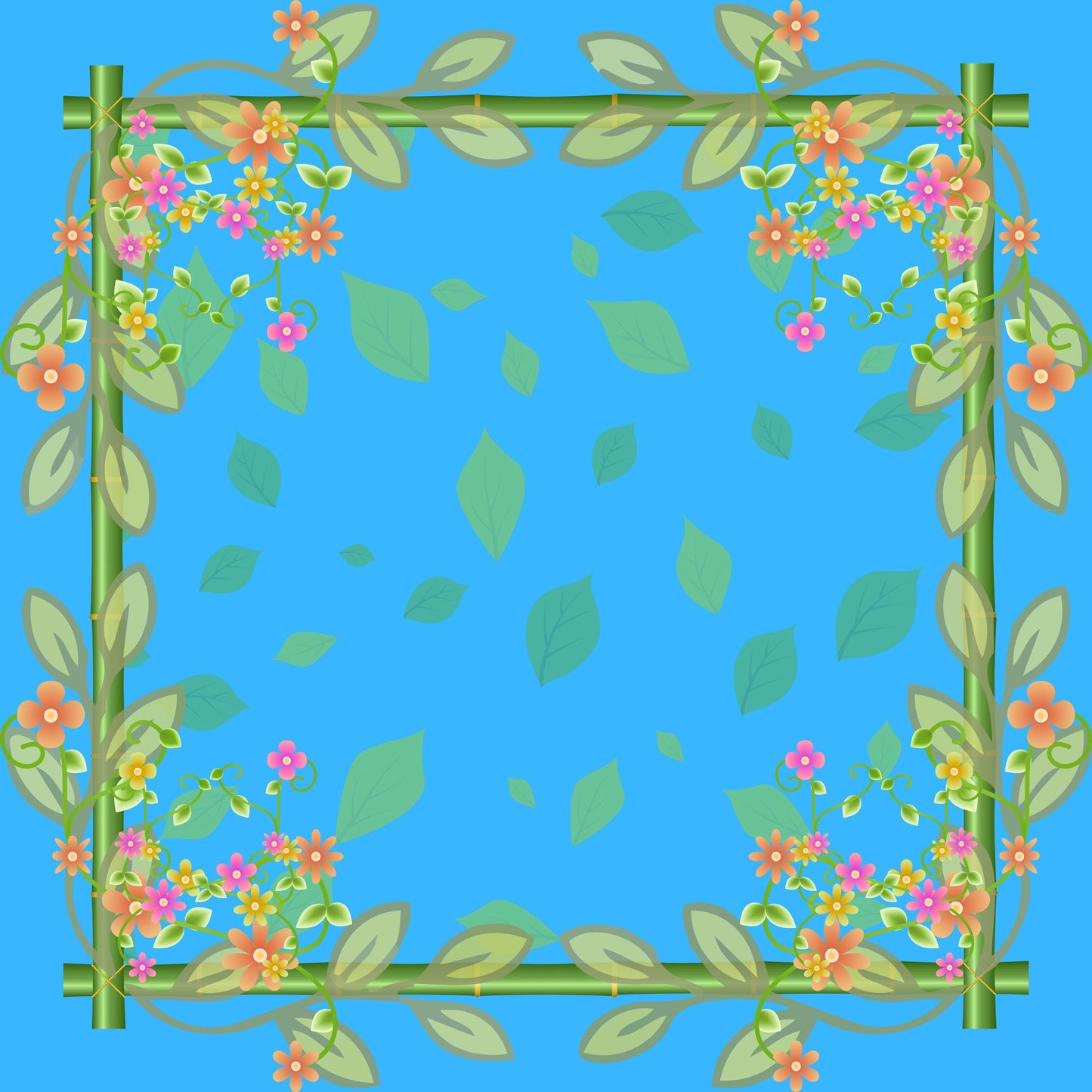 Peachy Flowers Vibe Mahjong Mat: Mahj Game Tabletop (31.5-inch)