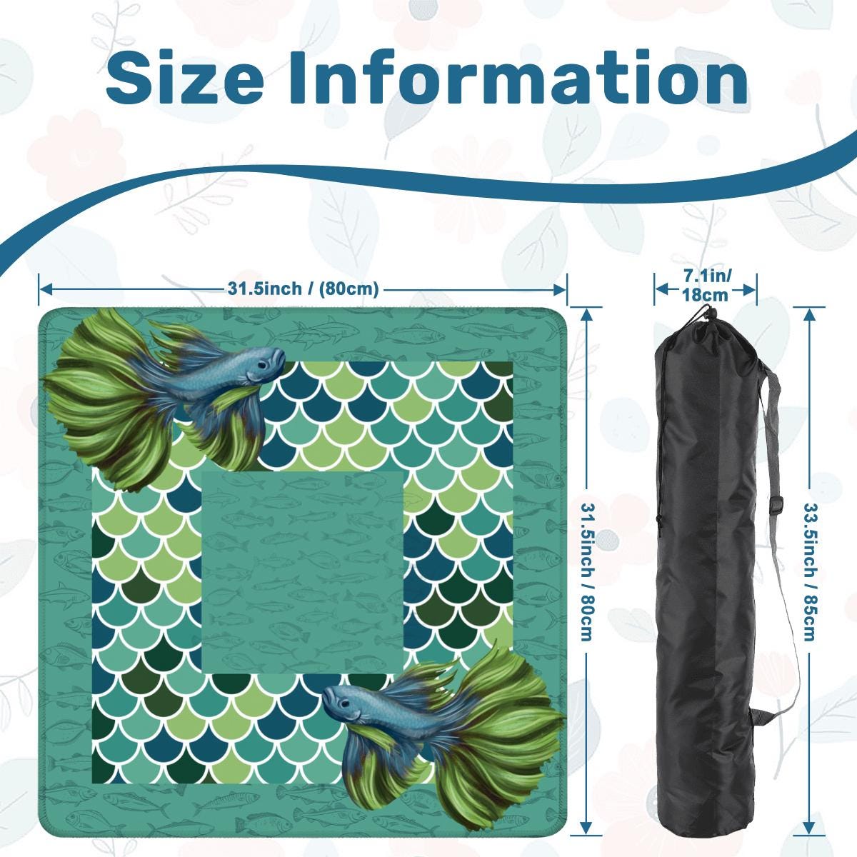 Flying Fish Mahjong Mat: Mahj Game Tabletop (31.5-inch)