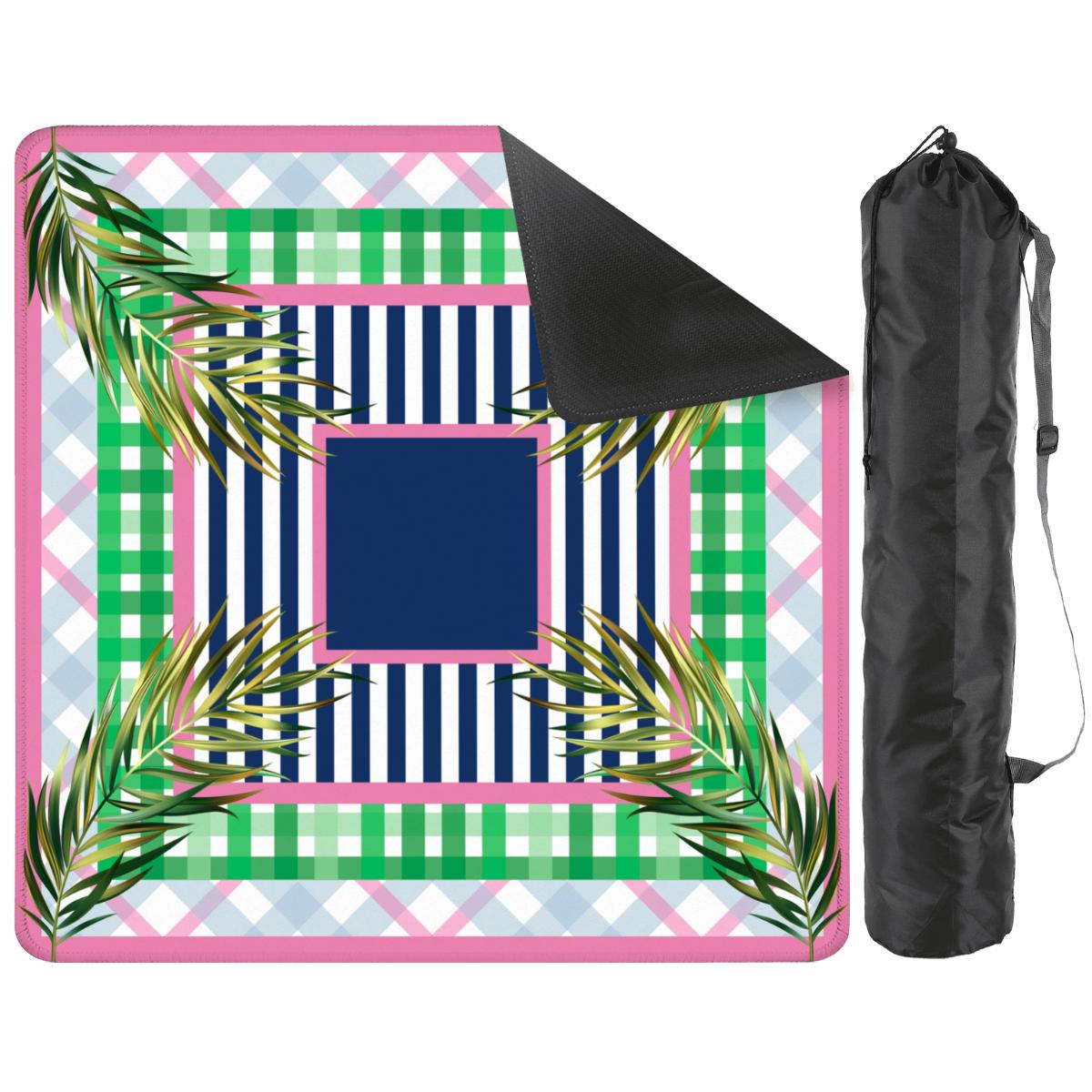 Preppy Palms Mahjong Mat: Mahj Game Tabletop (31.5-inch)