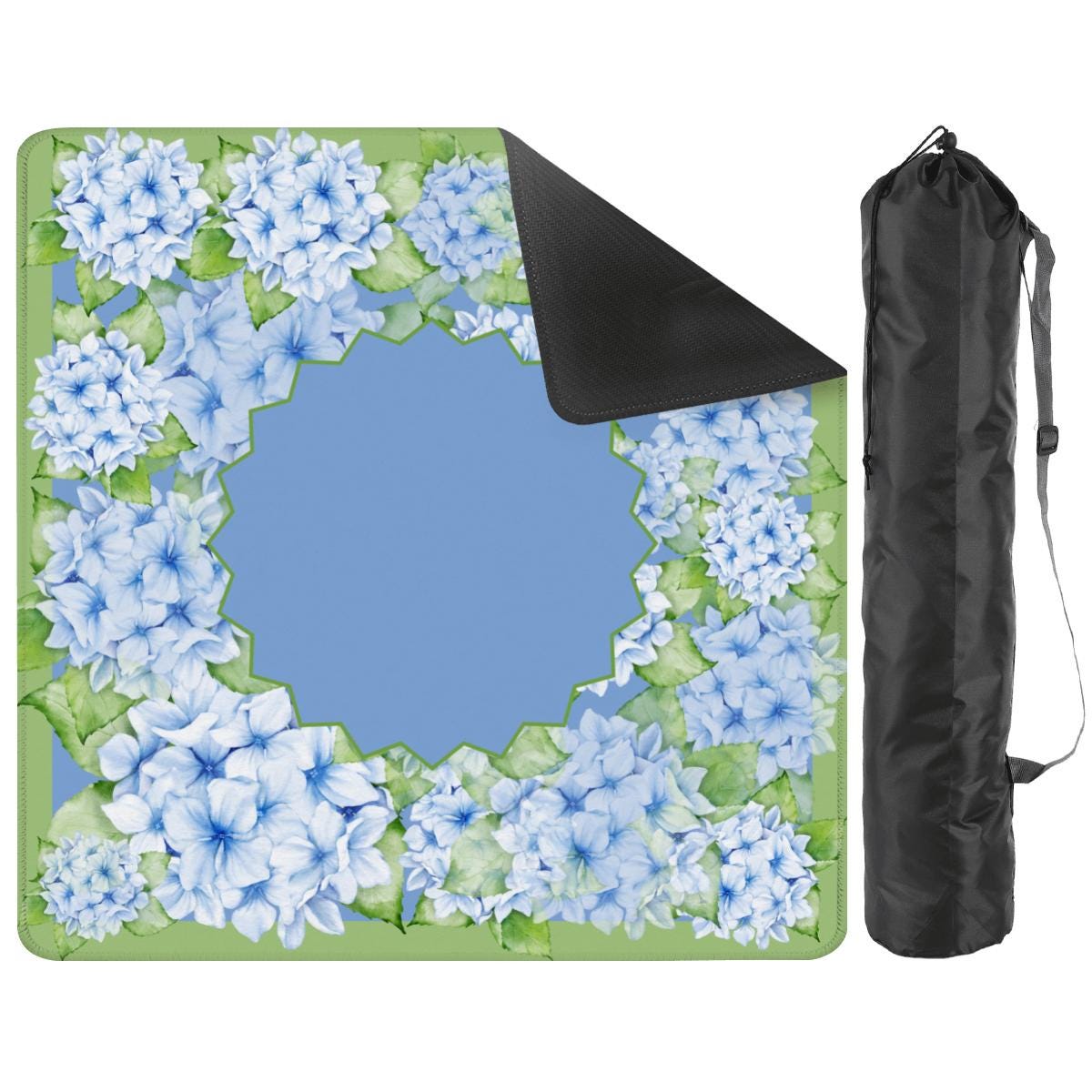Sea of Hydrangeas Travel Mahjong Mat: Mahj Game Tabletop (20.9-inch)