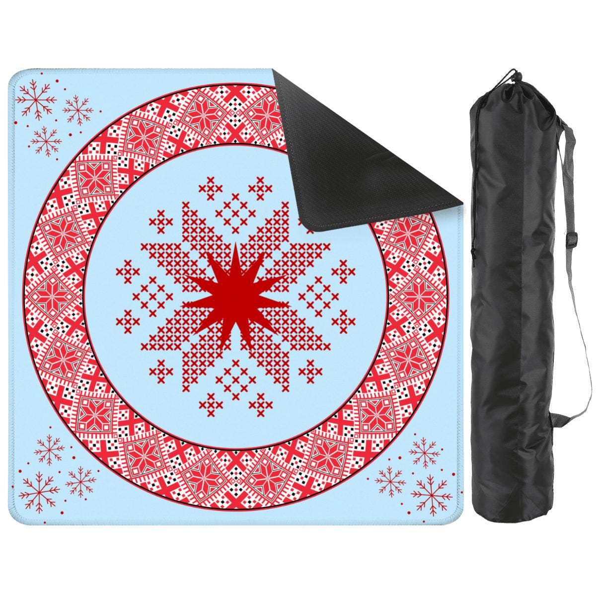 Fair Isle Snowflakes Mahjong Mat Tabletop (31.5-inch)