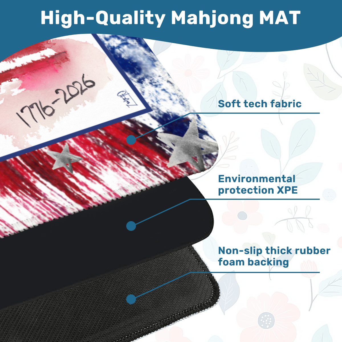 American Flag Artist Collab 33 inch Mahjong Mat