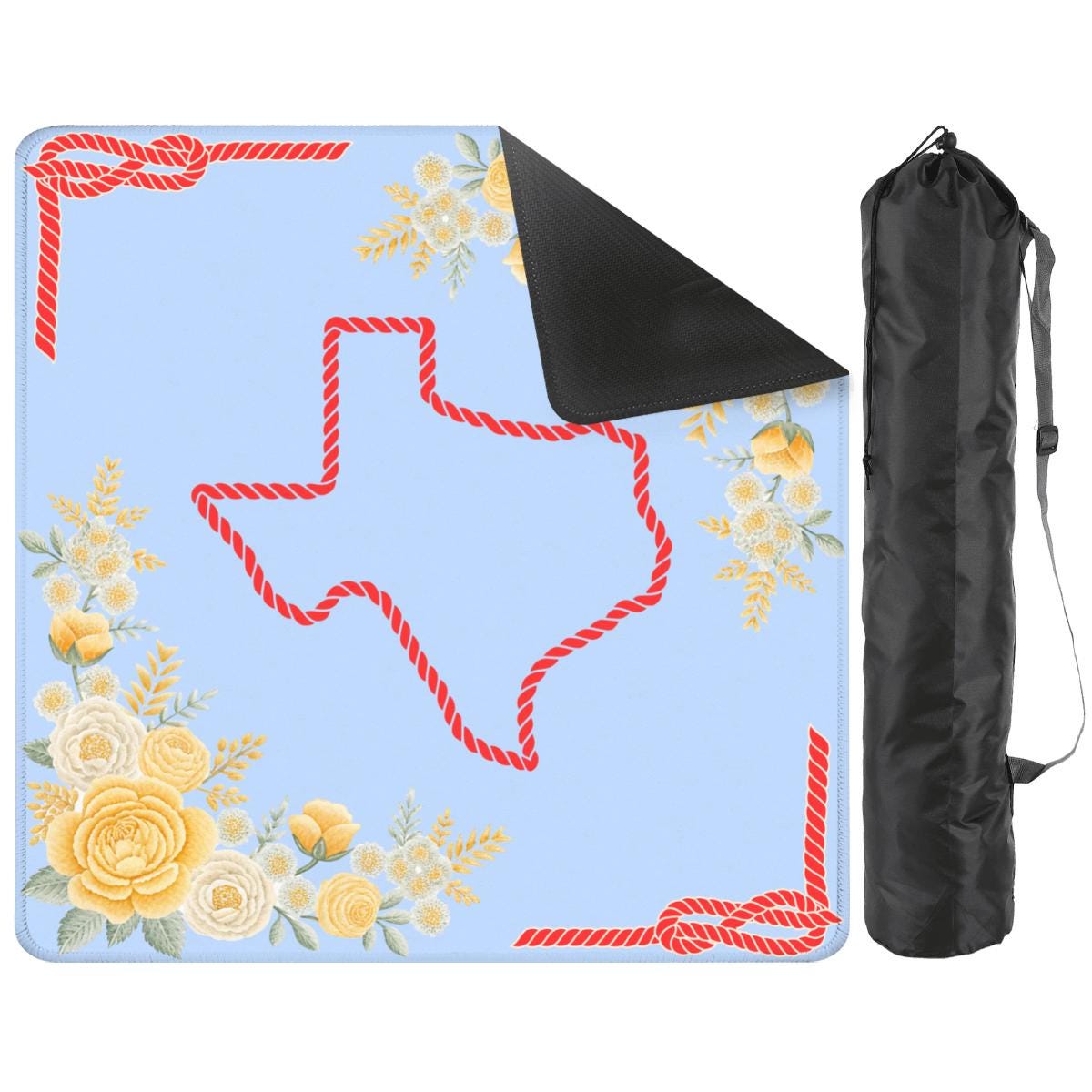 Texas Yellow Rose and Pink Celebration Mahjong Mat Tabletop (31.5-inch)