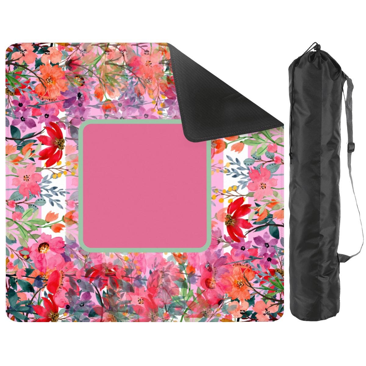 Pink Blooms Travel Mahjong Mat: Mahj Game Tabletop (20.9-inch)