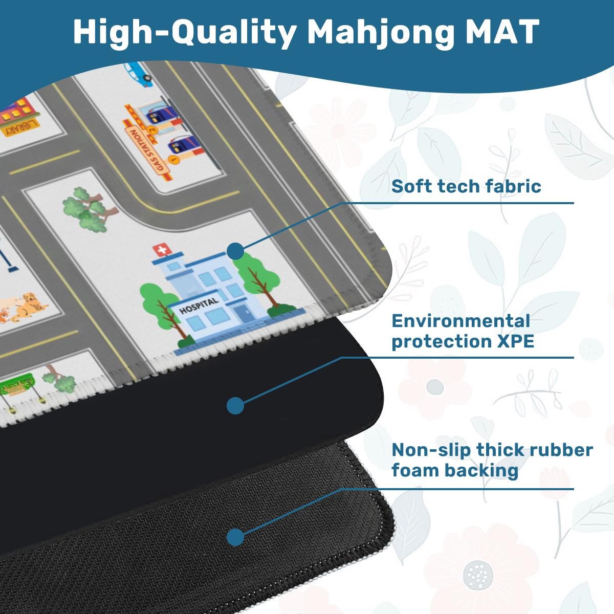 Race Car Neighborhood Game Play Mat Tabletop (31.5-inch)