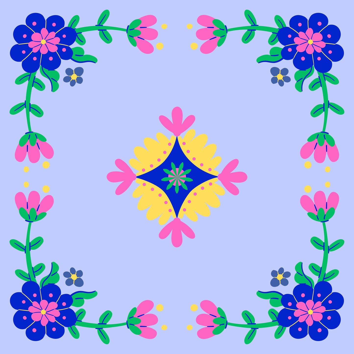 Pink Primary Mahjong Mat Tabletop (31.5-inch)