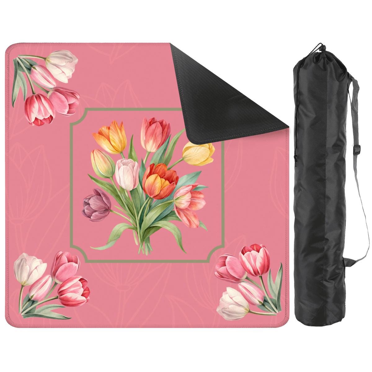 Spring Tulips Mahjong Mat: Mahj Game Tabletop (31.5-inch)