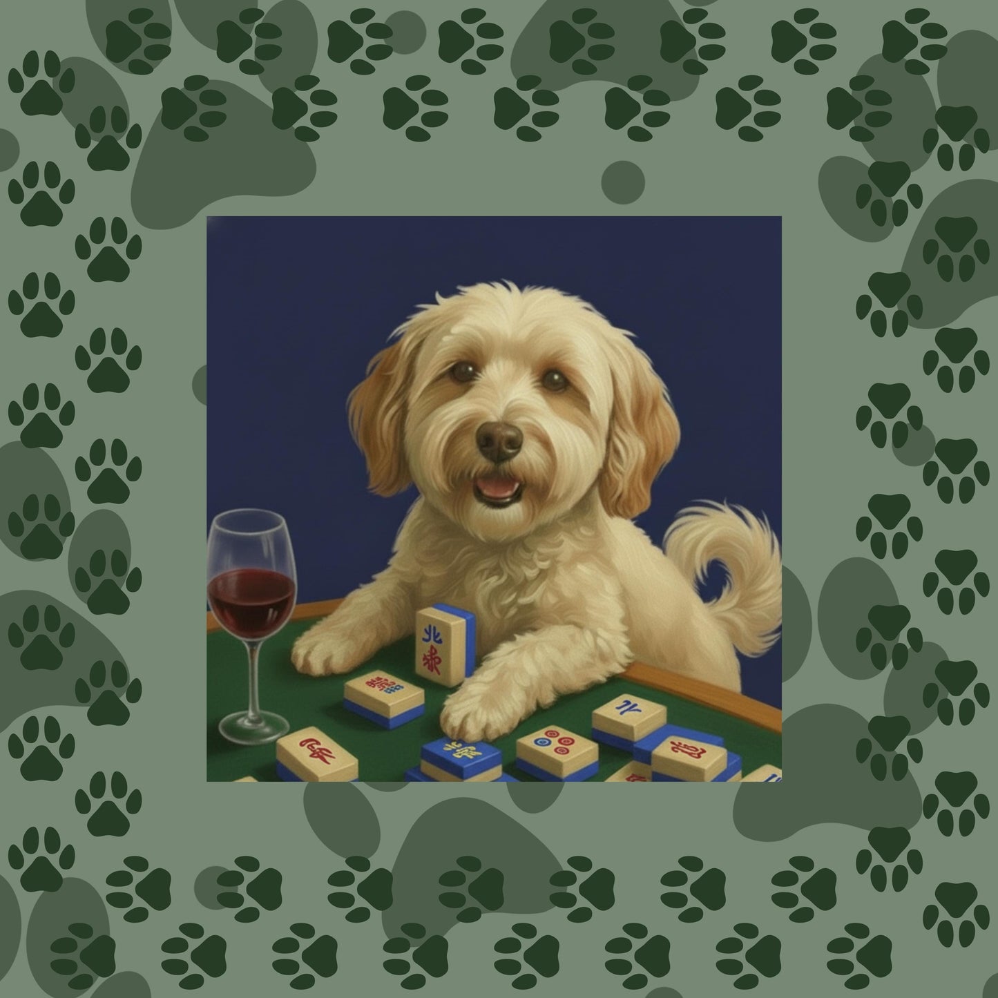 Doodle Plays Mahj Custom Mahjong Mat, this can be your Pup!