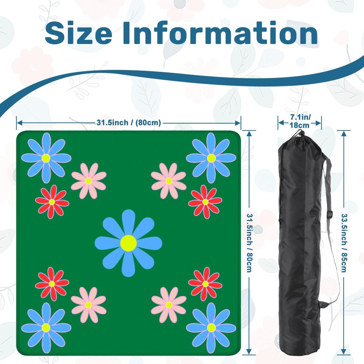 MOD Daisies Mahjong Mat: Mahj Game Tabletop (31.5-inch)