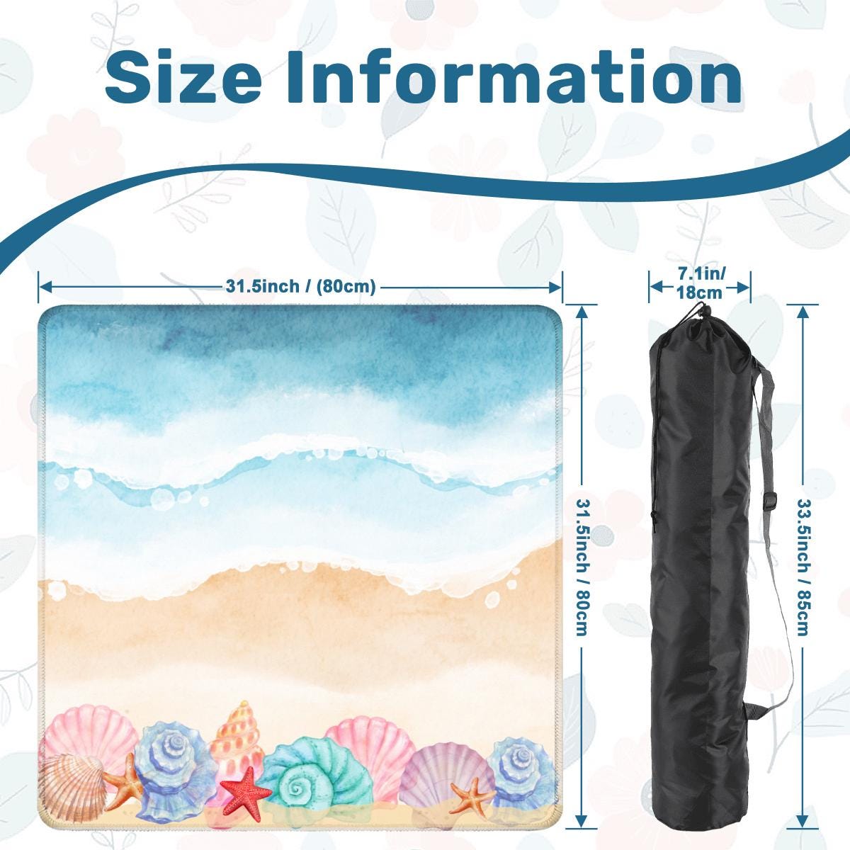 Sandy Beach Mahjong Mat: Mahj Game Tabletop (31.5-inch)