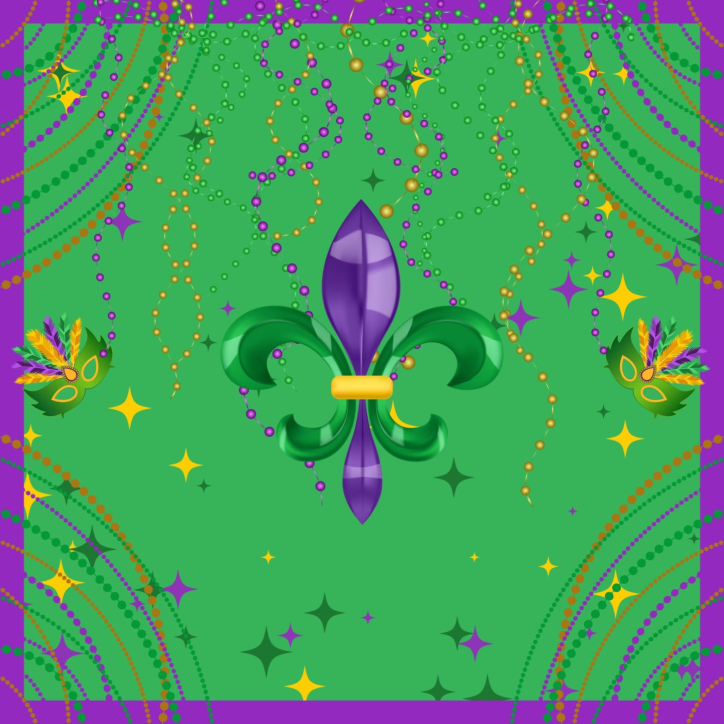 Mardi Gras Celebration Mahjong Mat Tabletop (31.5-inch)