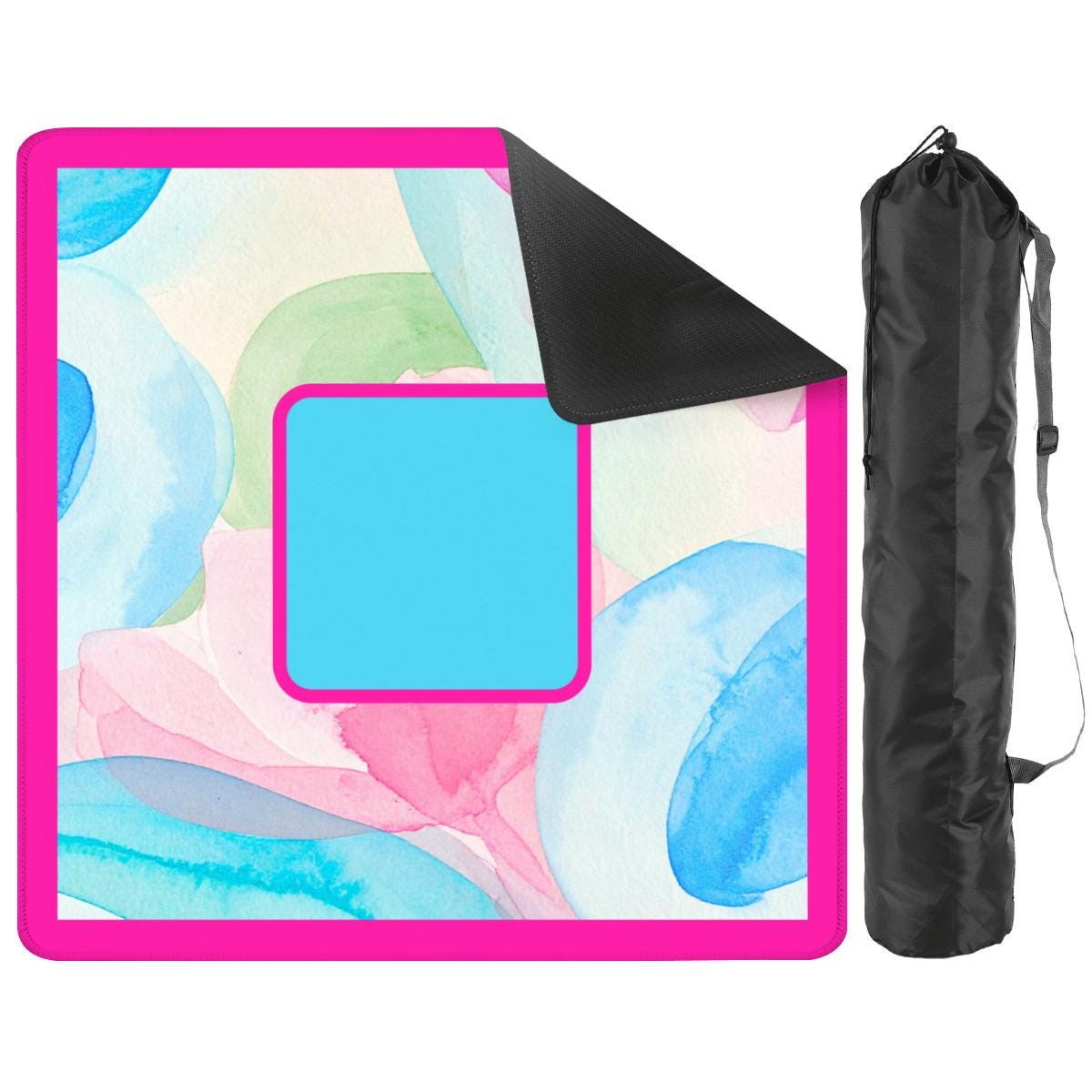 Floral Pink Watercolor Travel Mahjong Mat (20.9 x 20.9 inch)