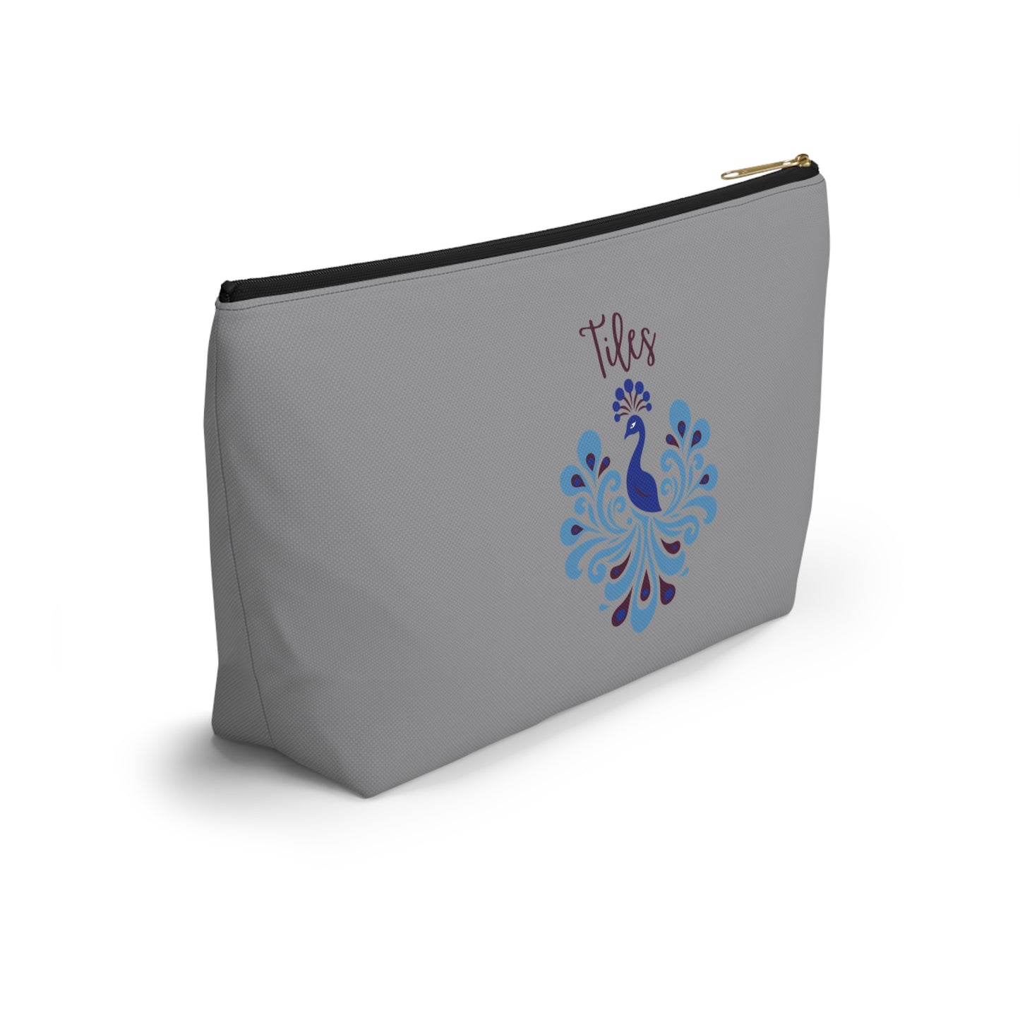 Preppy Peacock Design Mahjong Tile Accessory Pouch
