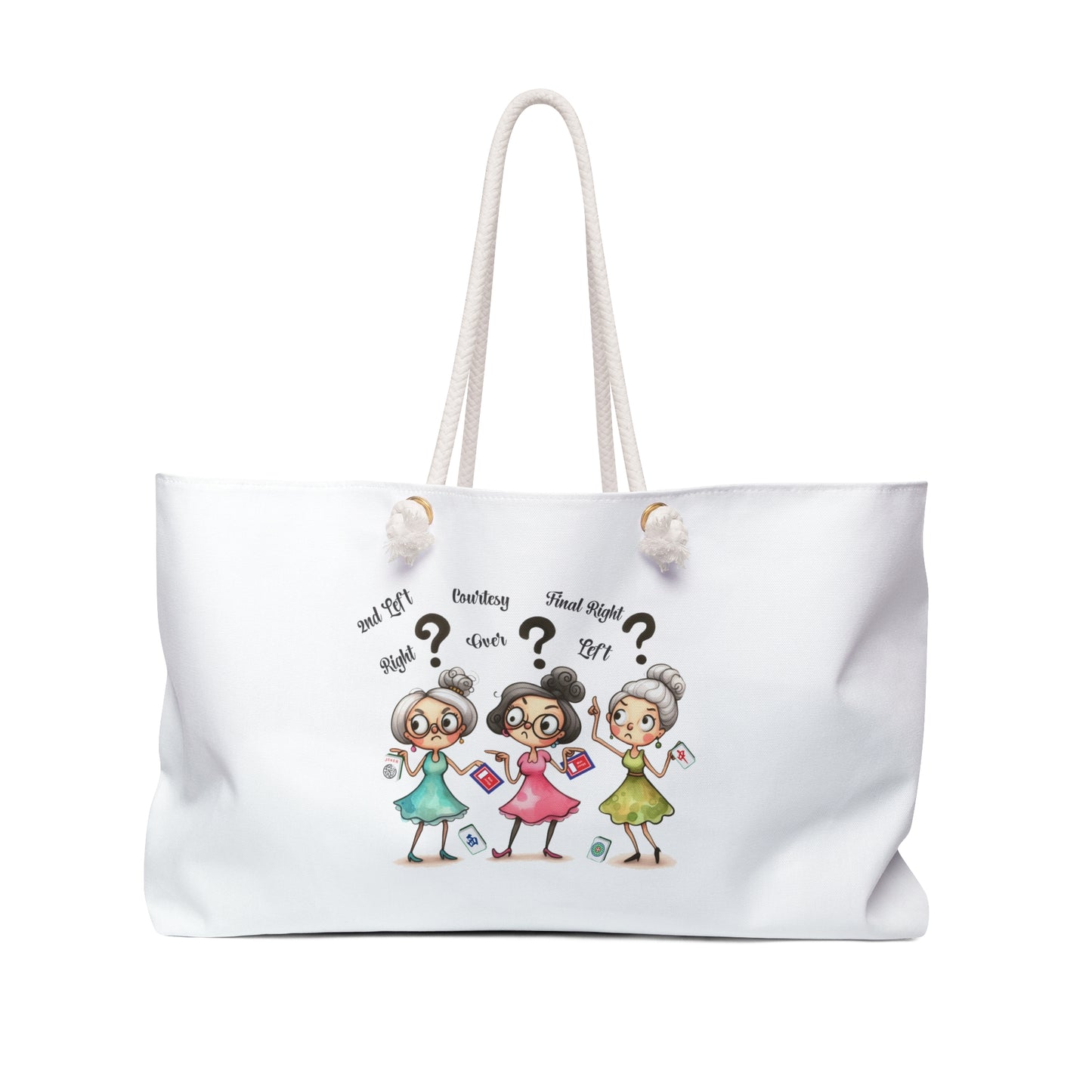 Charming Mahjong Weekender Bag Fun Ladies Design, Perfect for Mahj, Travel, Overnight Tote, Gifts for Friends, Girls' Trips, Bachelorette