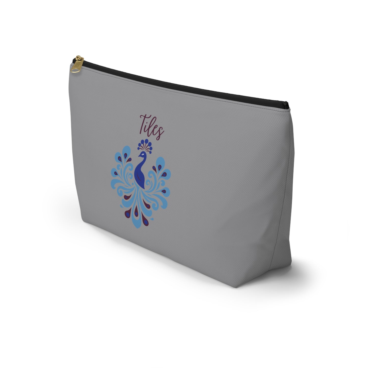 Preppy Peacock Design Mahjong Tile Accessory Pouch