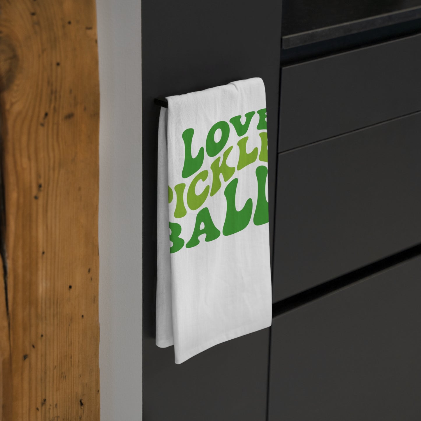 I Love Pickleball Tea Towel, Funny Kitchen Towel, Gift for Pickleballer, Playful Home Decor, Kitchen Humor, Cooking Gifts