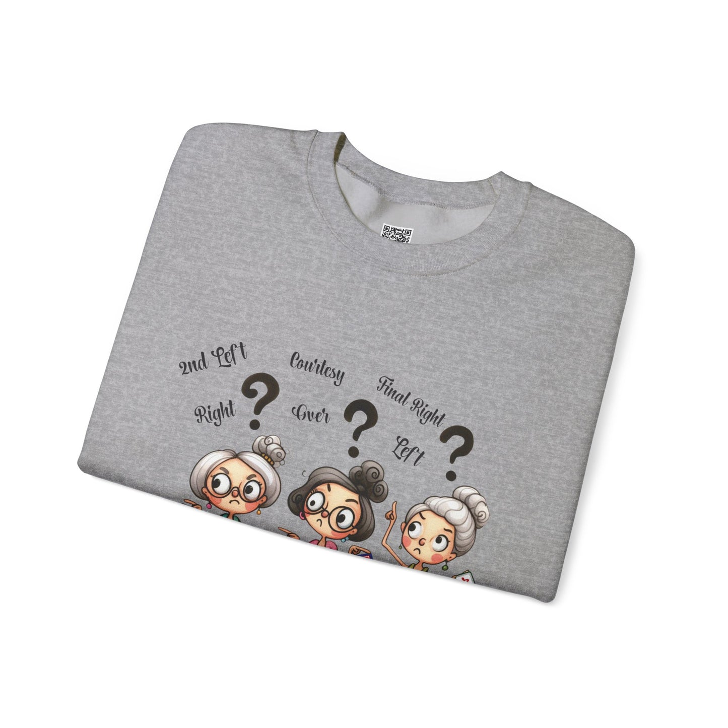 Mahjong Grannies Sweatshirt | Cute Cartoon Ladies with Question Marks
