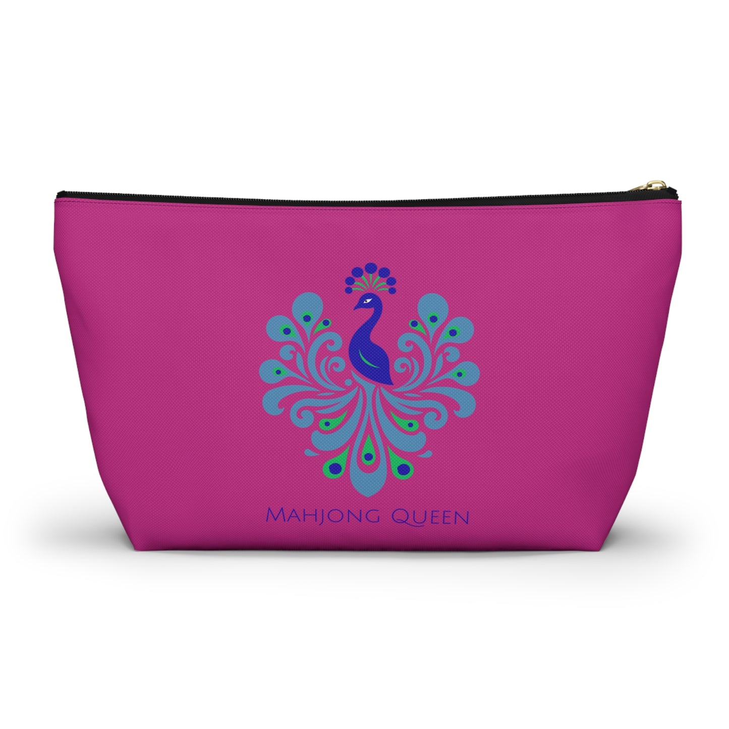 Vibrant Pink Mahjong Queen Accessory Pouch | Makeup Bag, Travel Organizer, Mahjong Colorful Pouch
