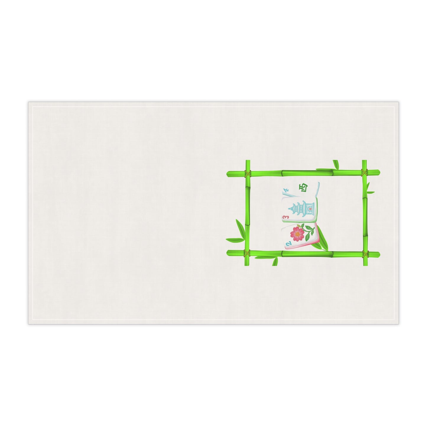 Bamboo Mahjong Design Tea Towels - Asian-Inspired Kitchen Decor, Gift for Mahj Lovers, Eco-Friendly Cotton