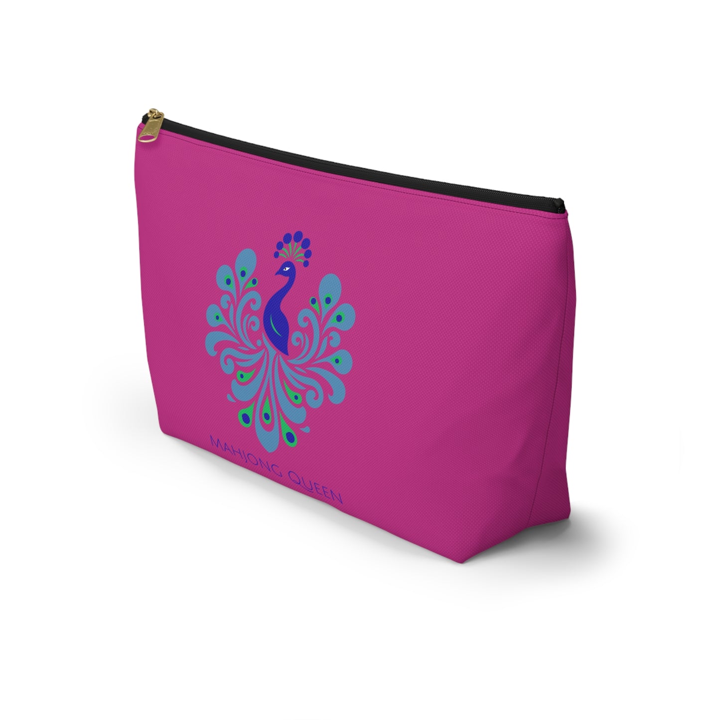 Vibrant Pink Mahjong Queen Accessory Pouch | Makeup Bag, Travel Organizer, Mahjong Colorful Pouch