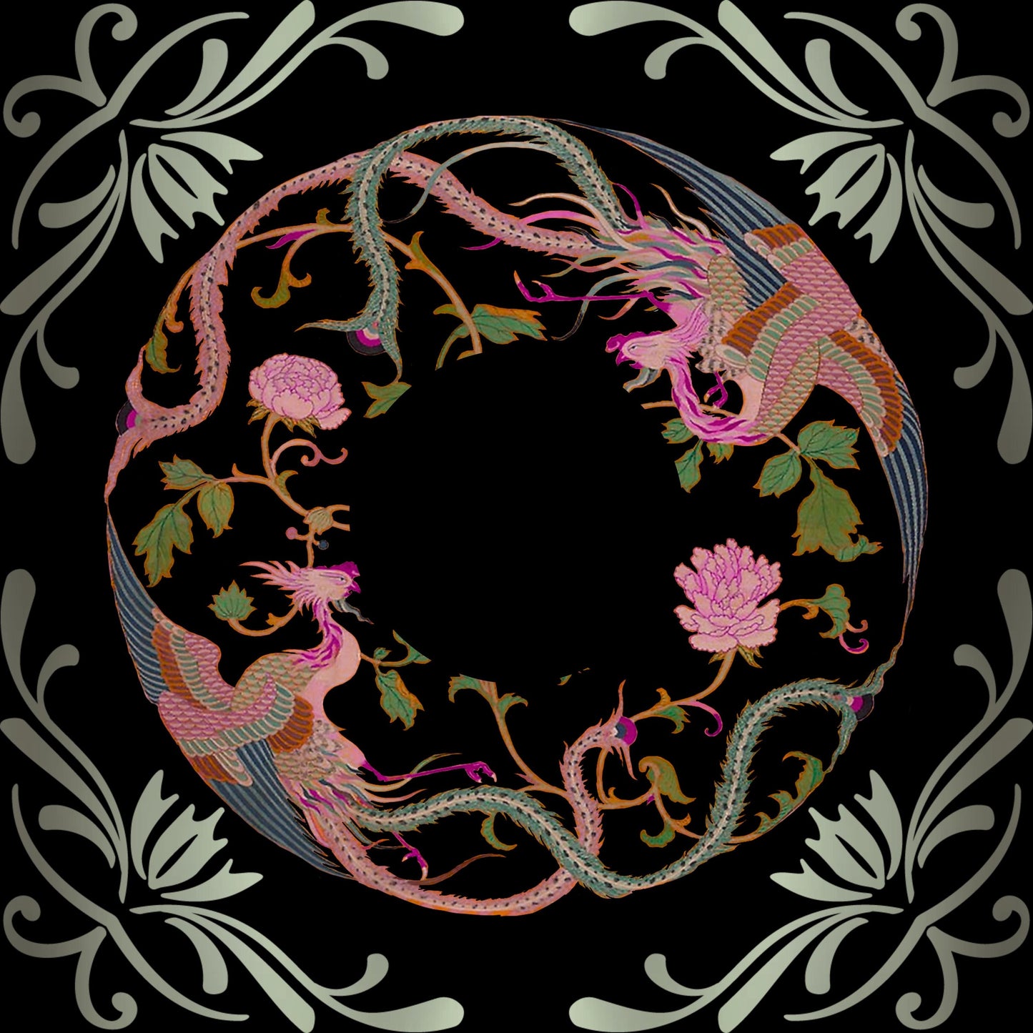 Rooster Sphere Mahjong Mat: Mahj Game Tabletop (31.5-inch)