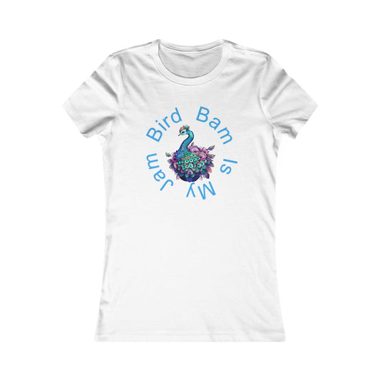 Women's Favorite Tee - Bird Bam is My Jam. Mahjong Fun Graphic Tee Shirt for Mahj Parties, Gifts, Friends, Drinks, Summer Style
