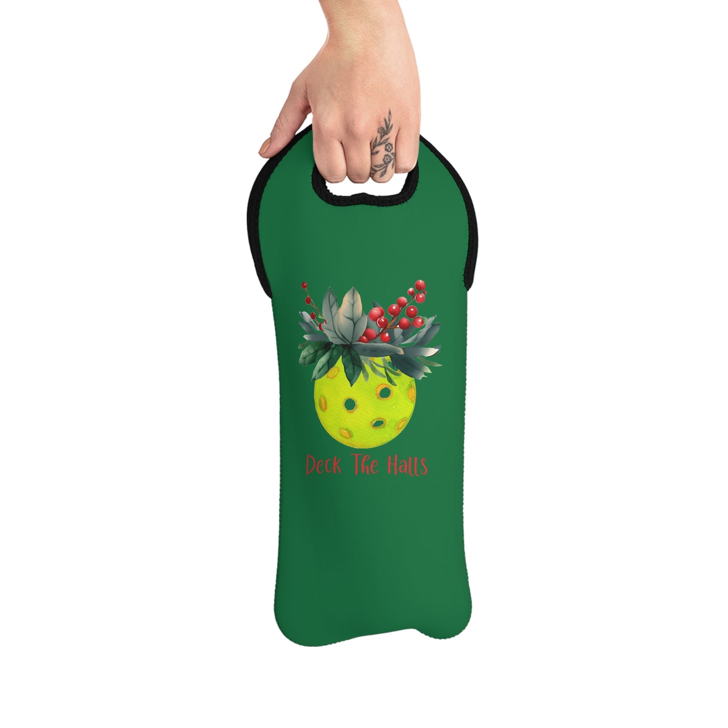 Pickleball Wine Tote Bag, Holiday Gift, Wine Tote, Christmas Party, Pickleball Wine Holder