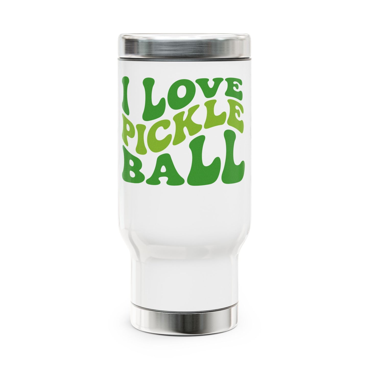 I Love Pickleball Travel Mug - Insulated Coffee Cup, Gift for Pickleball Lovers, Adventure Travel, Birthday Gift, Everyday Use