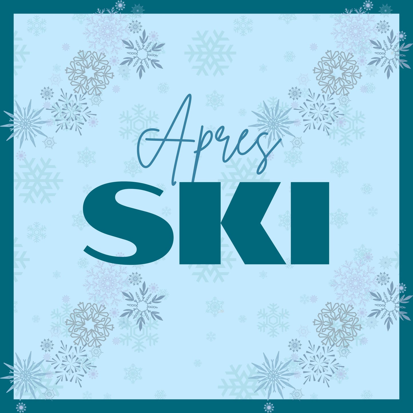 Apres Skiing in Teal Mahjong Mat: Mahj Game Tabletop (31.5-inch)