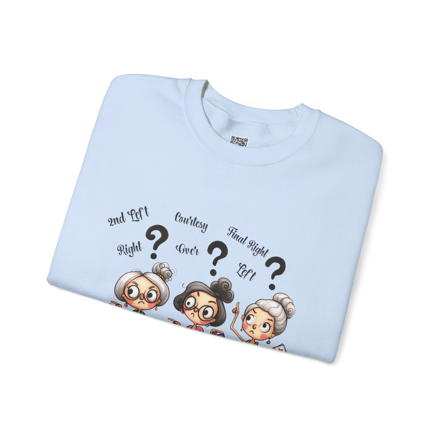Mahjong Grannies Sweatshirt | Cute Cartoon Ladies with Question Marks
