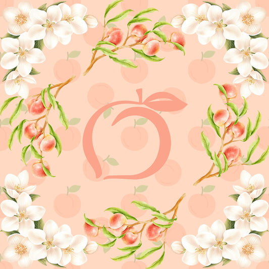 Georgia Peach Mahjong Mat: Mahj Game Tabletop (31.5-inch)