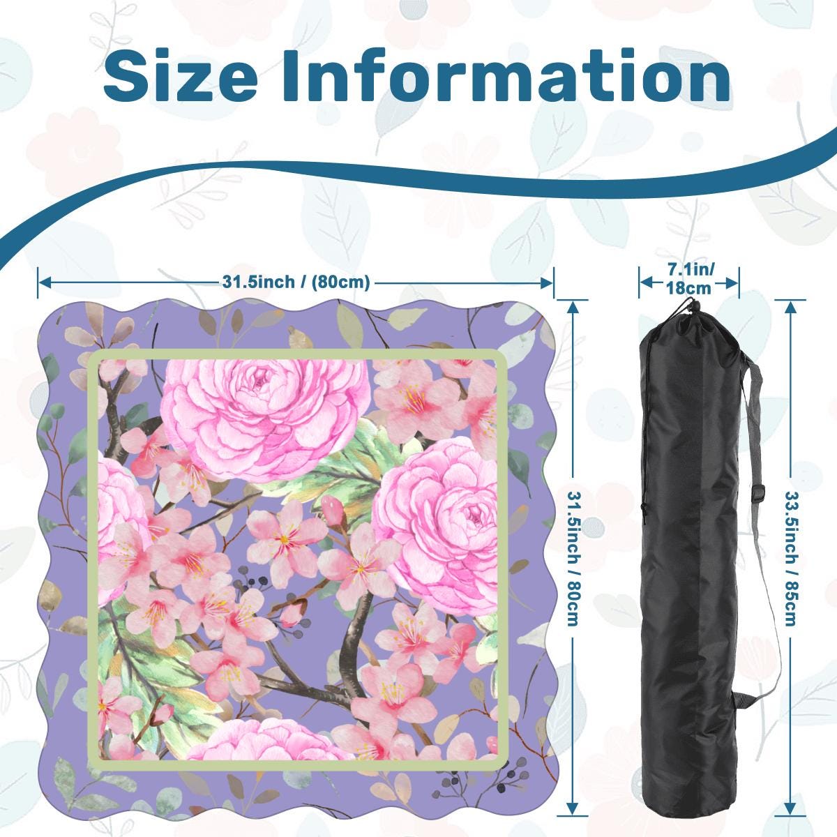 Scalloped Flowers and the Vines Mahjong Mat