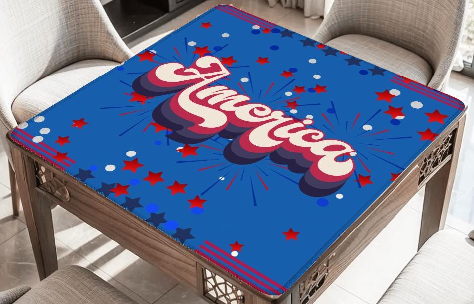 America inspired Mahjong Mat: Mahj Game Tabletop (31.5-inch)