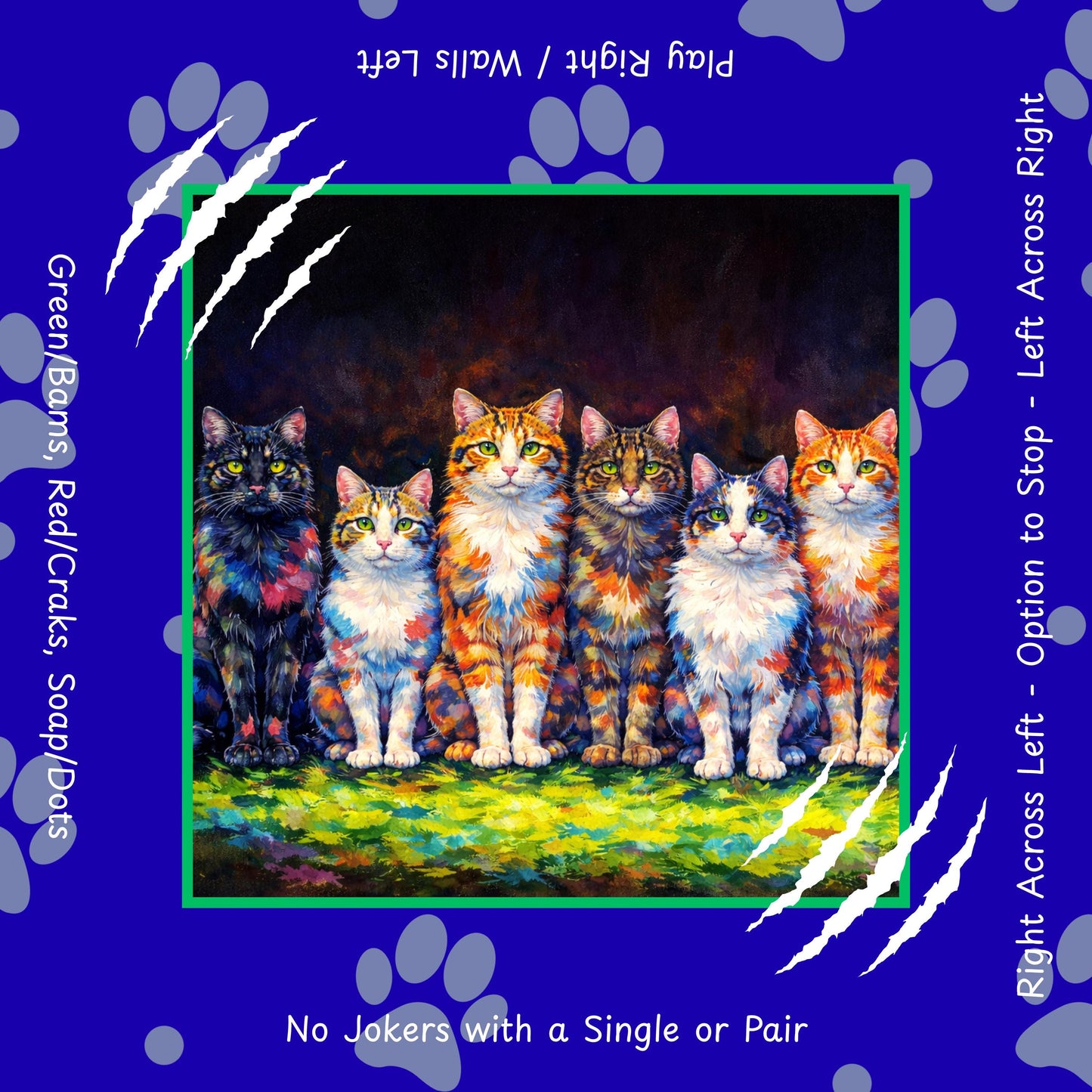 Cats Play Mahj with Directions Mahjong Mat