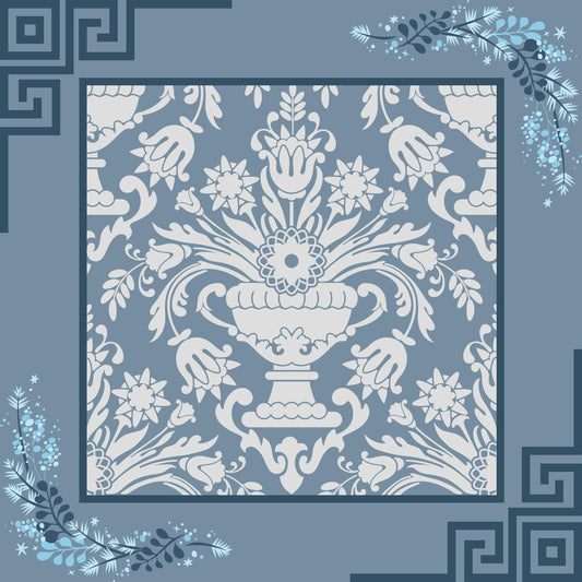 Blue and Gray Calm Mahjong Mat: Mahj Game Tabletop (31.5-inch)