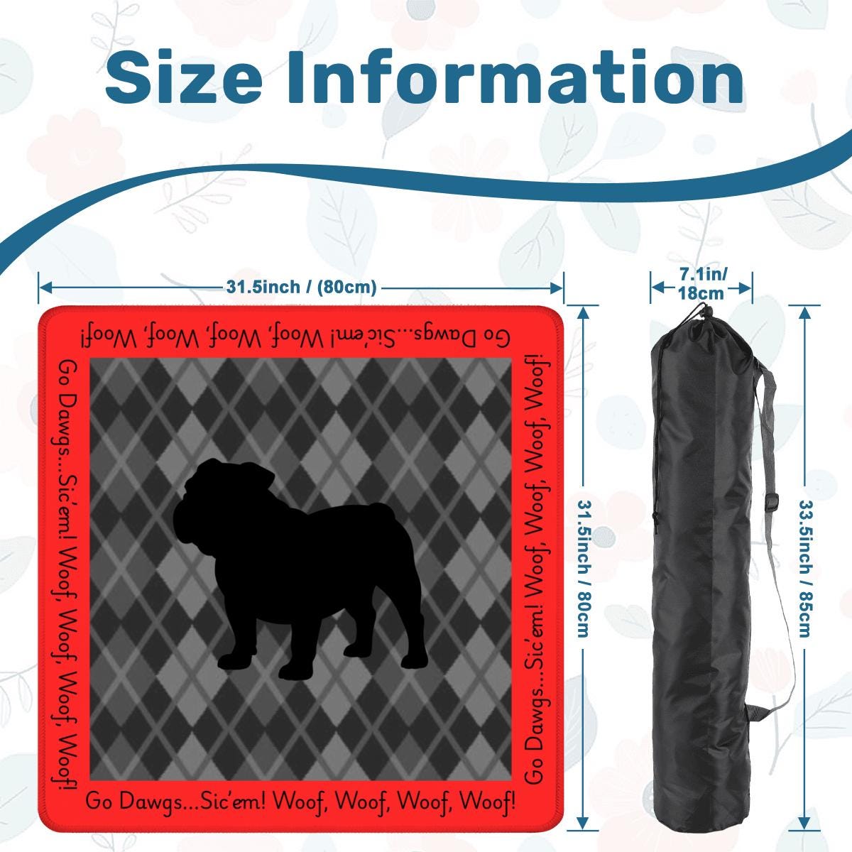 UGA Bulldogs Mahjong Mat: Mahj Game Tabletop (31.5-inch)