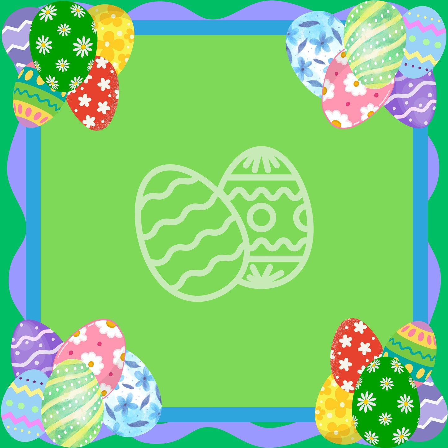 Easter Eggs Mahjong Mat: Mahj Game Tabletop (31.5-inch)