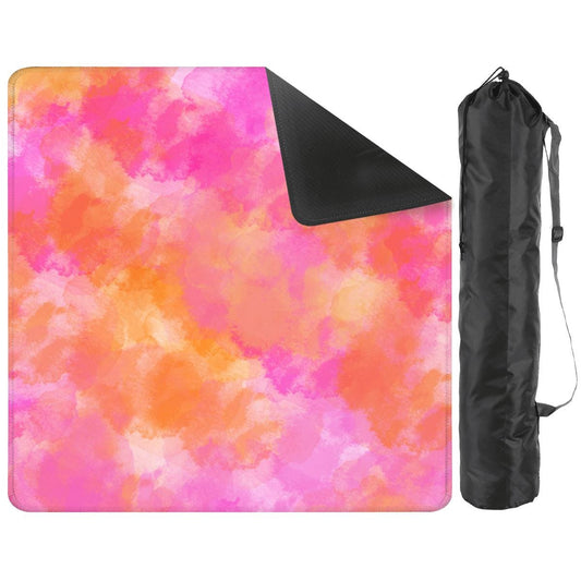 Pink & Orange Tie Dye Mahjong Mat: Mahj Game Tabletop (31.5-inch)