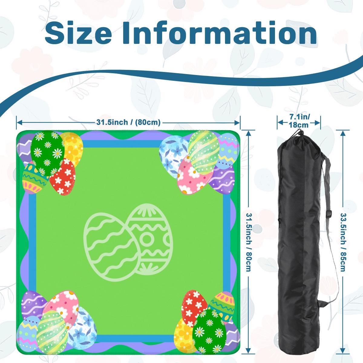 Easter Eggs Mahjong Mat: Mahj Game Tabletop (31.5-inch)
