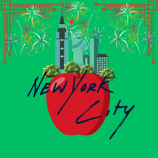 New York City Green Mahjong Mat: Mahj Game Tabletop (31.5-inch)