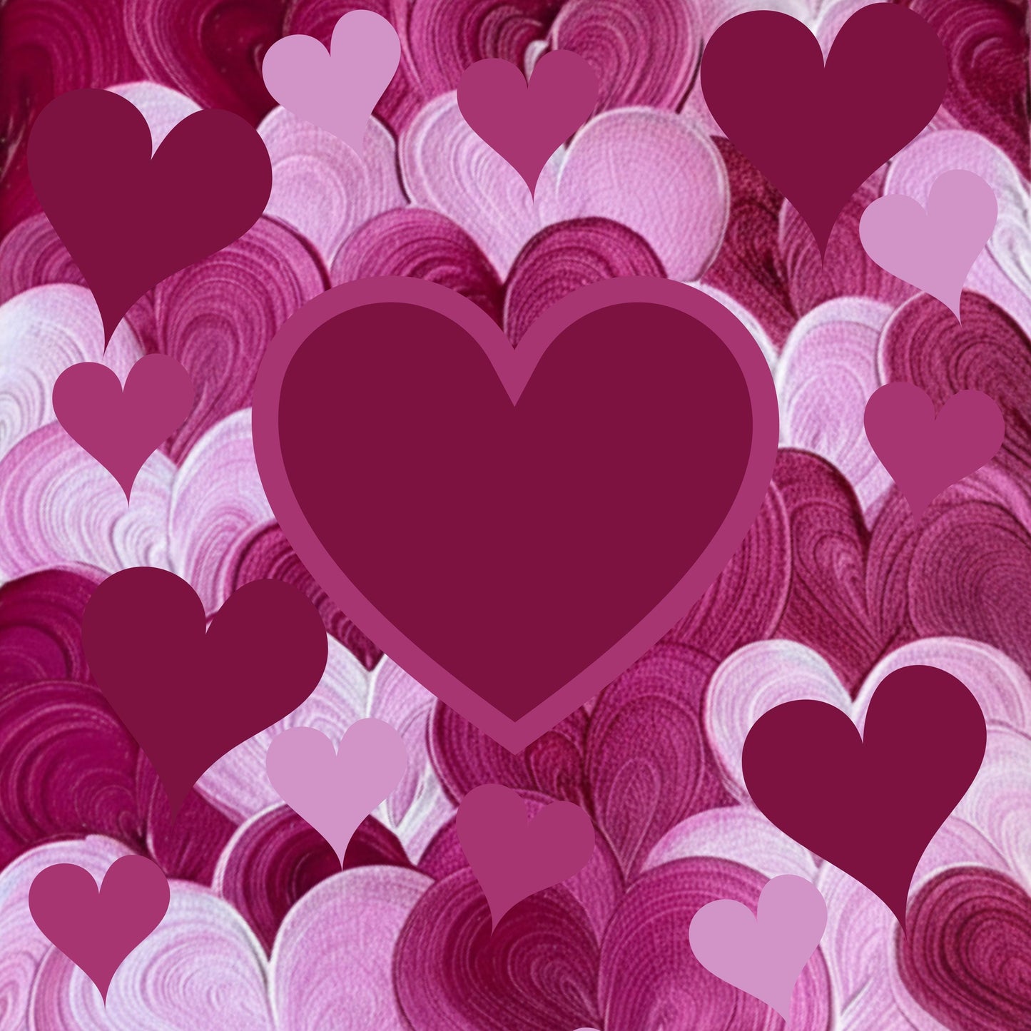 Multi Hearts Mahjong Mat: Mahj Game Tabletop (31.5-inch)