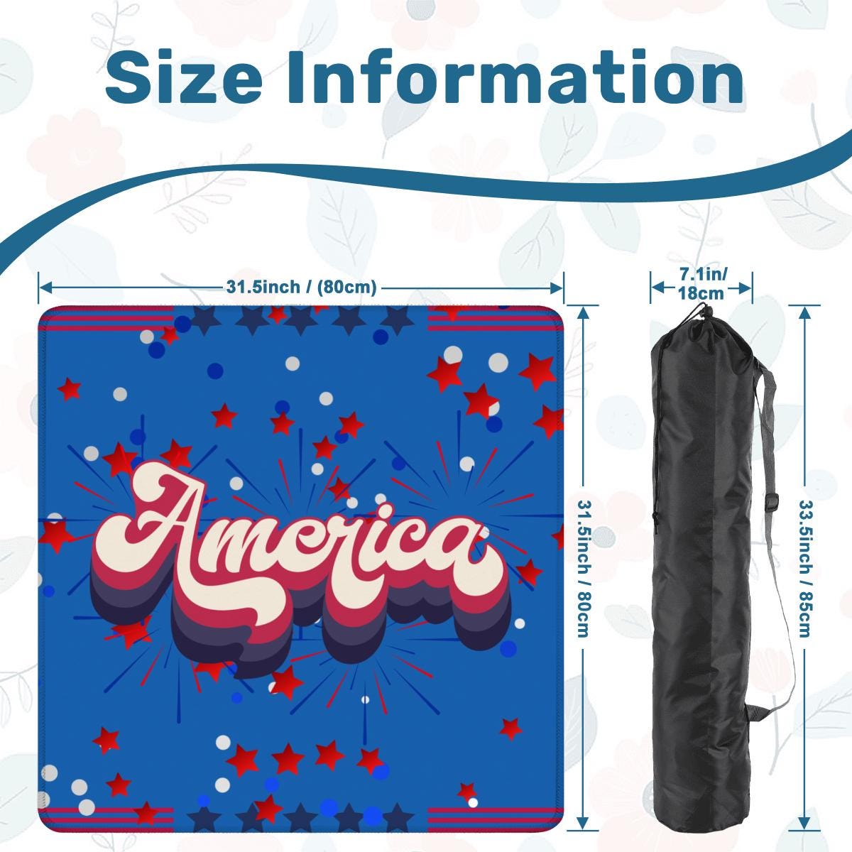 America inspired Mahjong Mat: Mahj Game Tabletop (31.5-inch)
